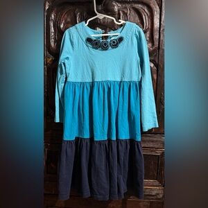 Hanna Andersson Teal and Navy Kids Dress